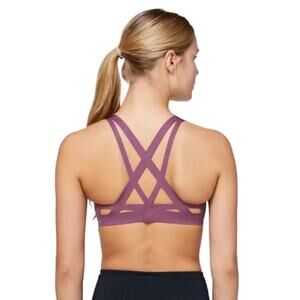 Lululemon Lazer Focused Sports Bra Womens 10 B/C Strappy Back Molded Cups Purple